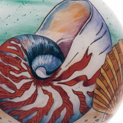 Sea Shell Hand Painted Mouth Blown Glass Ornament HomeRoots