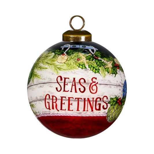 Red White And Green Glass Ball Ornament HomeRoots