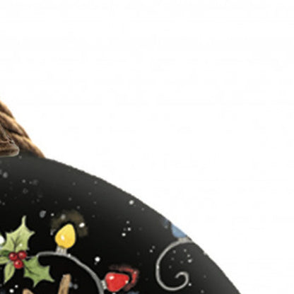 Snowman and Reindeer in Holiday Lights Hand Painted Mouth Blown Glass Ornament HomeRoots