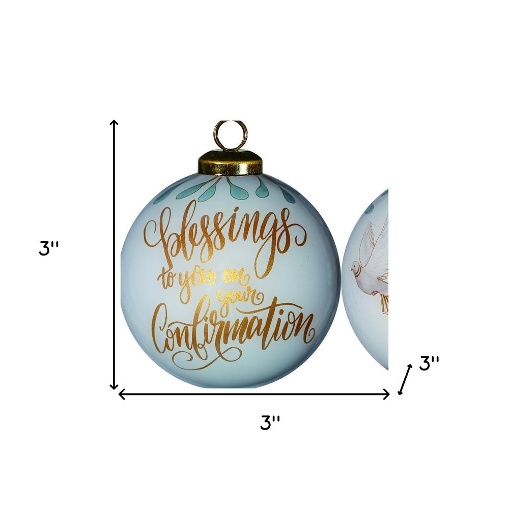 Gold Confirmation Hand Painted Mouth Blown Glass Ornament HomeRoots