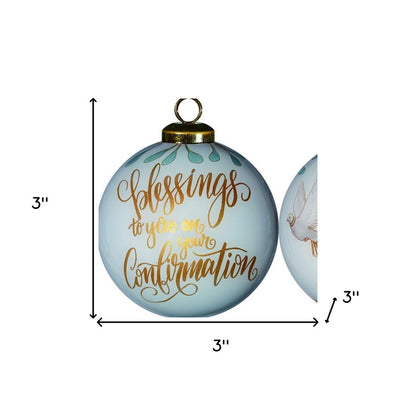 Gold Confirmation Hand Painted Mouth Blown Glass Ornament HomeRoots