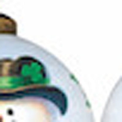 Green Irish Snowman Hand Painted Mouth Blown Glass Ornament HomeRoots