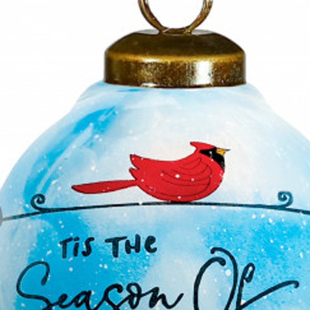 Season of Miracles Wordings Snowman Hand Painted Mouth Blown Glass Ornament HomeRoots