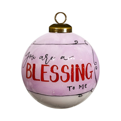 Snowman You Are a Blessing To Me Hand Painted Mouth Blown Glass Ornament HomeRoots