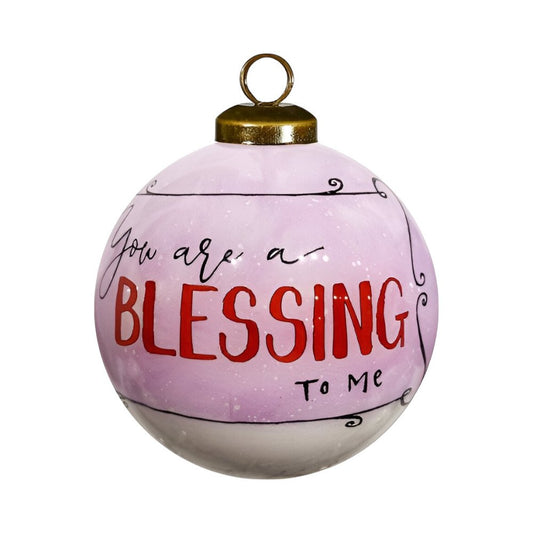 Snowman You Are a Blessing To Me Hand Painted Mouth Blown Glass Ornament HomeRoots