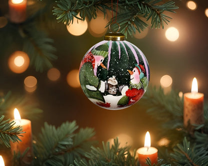 Snowman You Are a Blessing To Me Hand Painted Mouth Blown Glass Ornament HomeRoots