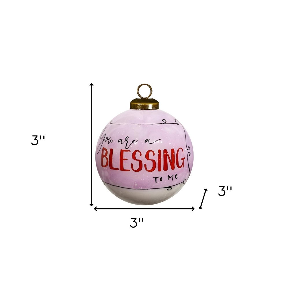 Snowman You Are a Blessing To Me Hand Painted Mouth Blown Glass Ornament HomeRoots