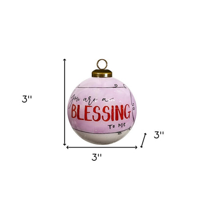 Snowman You Are a Blessing To Me Hand Painted Mouth Blown Glass Ornament HomeRoots