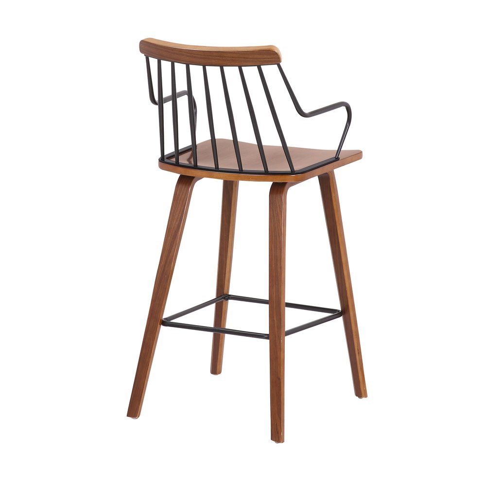 26" Brown Wood And Iron Counter Height Bar Chair HomeRoots