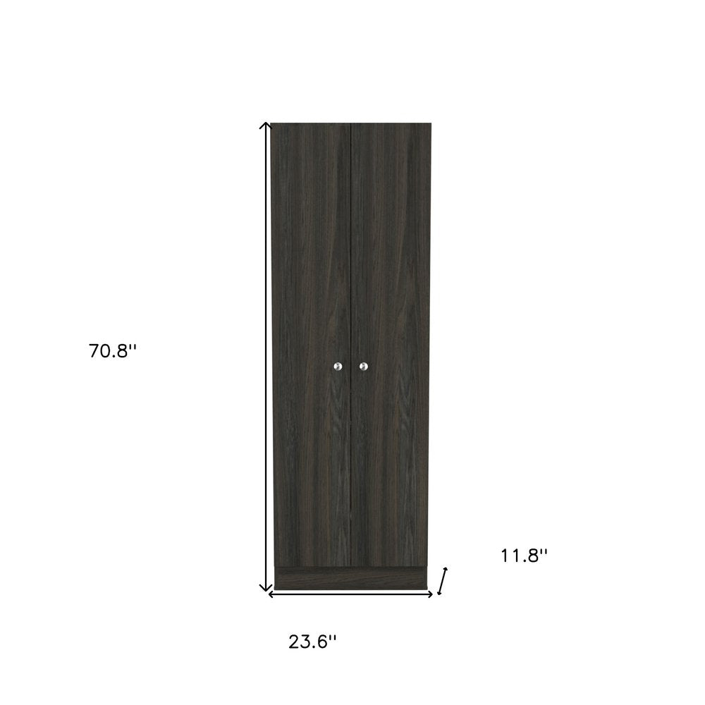 71" Dark Brown Wood Pantry Or Storage Closet HomeRoots