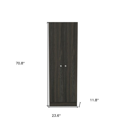71" Dark Brown Wood Pantry Or Storage Closet HomeRoots