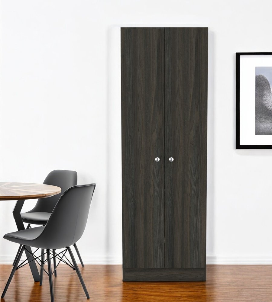 71" Dark Brown Wood Pantry Or Storage Closet HomeRoots