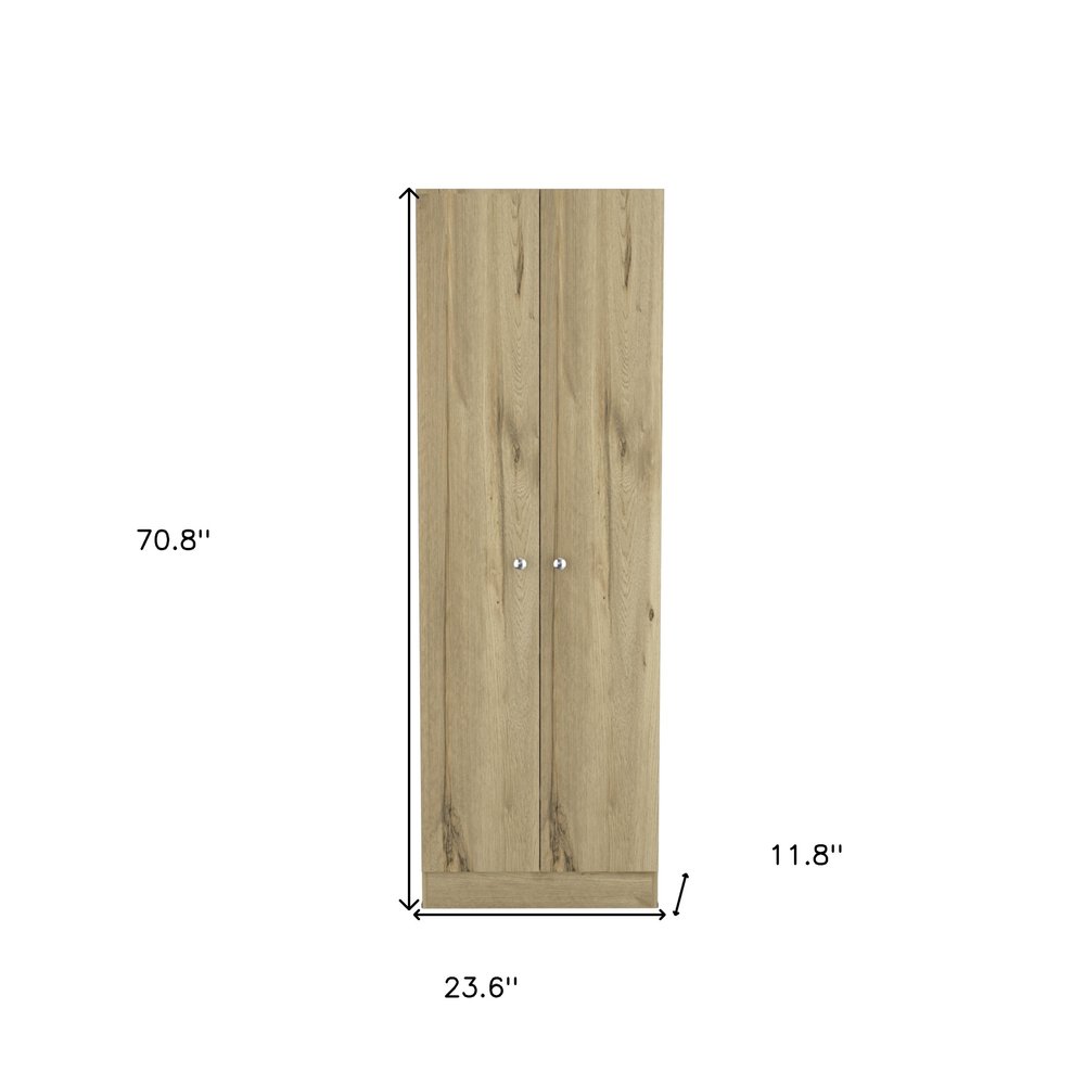 71" Oak Wood Pantry Or Storage Closet HomeRoots