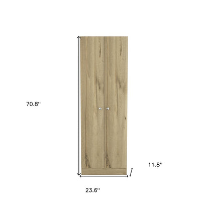 71" Oak Wood Pantry Or Storage Closet HomeRoots