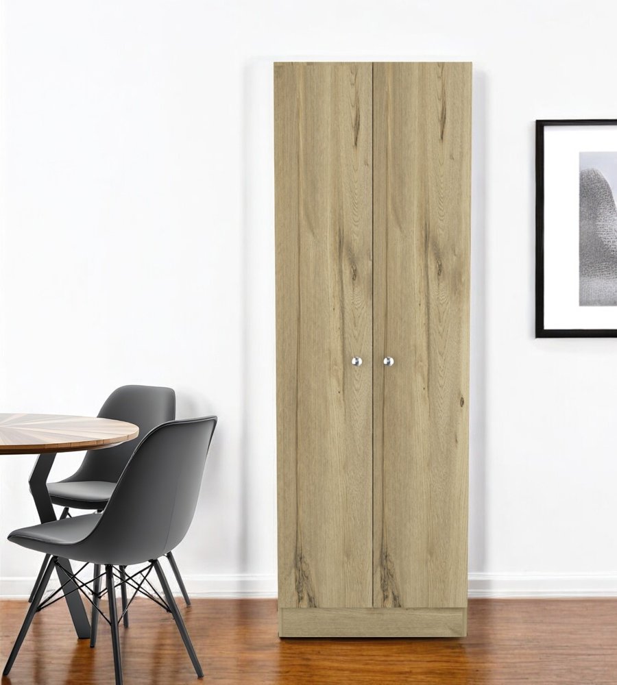 71" Oak Wood Pantry Or Storage Closet HomeRoots