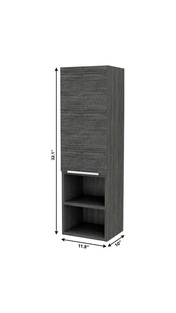 12" Gray Wood Floating Single Door Bathroom Vanity And Medicine Cabinet HomeRoots