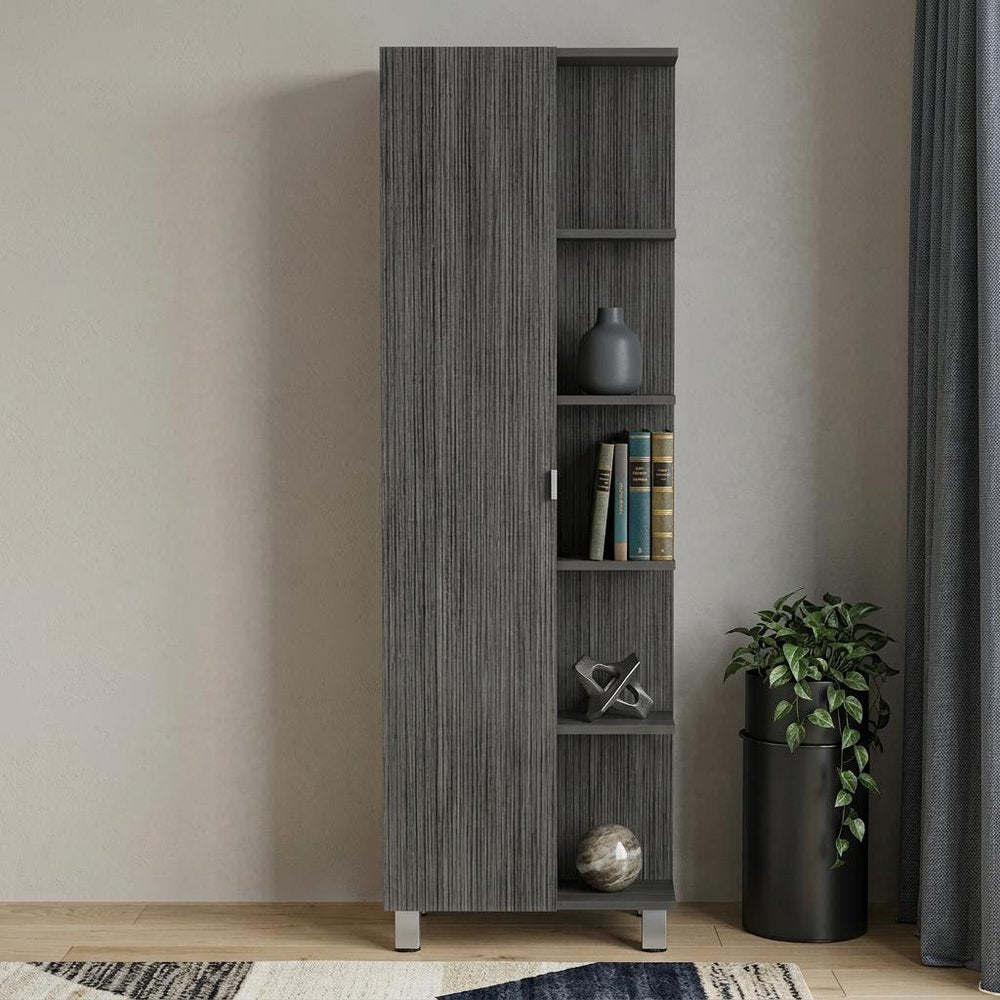 20" Gray Wood Accent Cabinet With Single Door — view 5