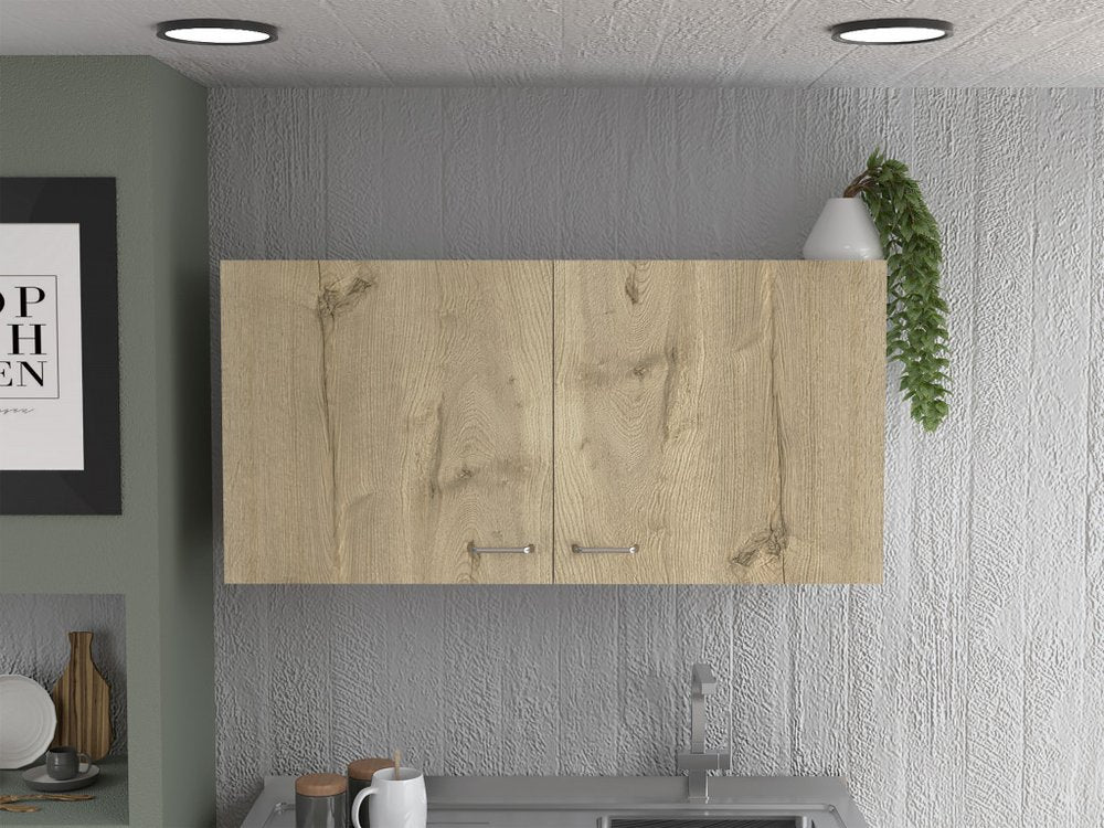 39" White And Light Oak Standard Accent Cabinet With One Shelf HomeRoots