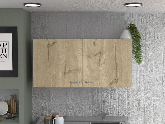 39" White And Light Oak Standard Accent Cabinet With One Shelf HomeRoots