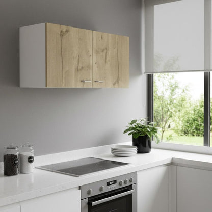 39" White And Light Oak Standard Accent Cabinet With One Shelf HomeRoots