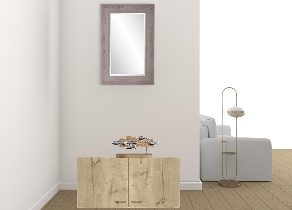 39" White And Light Oak Standard Accent Cabinet With One Shelf HomeRoots