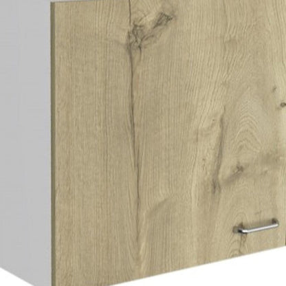 39" White And Light Oak Standard Accent Cabinet With One Shelf HomeRoots