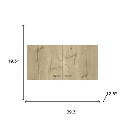 39" White And Light Oak Standard Accent Cabinet With One Shelf HomeRoots