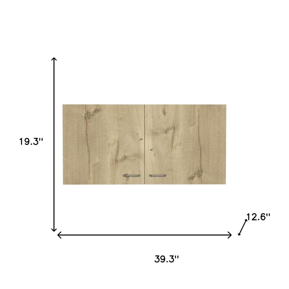 39" White And Light Oak Standard Accent Cabinet With One Shelf HomeRoots
