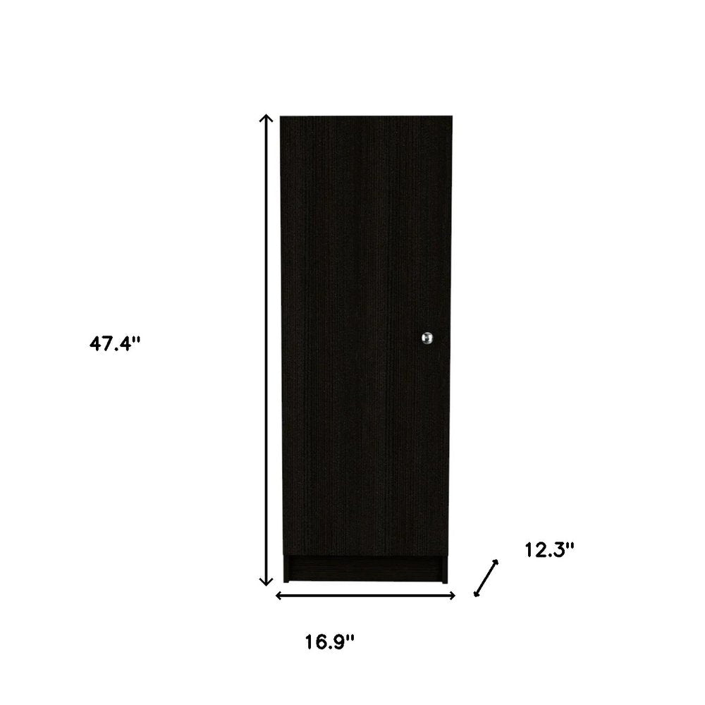 47" Black Wood Pantry Or Storage Closet HomeRoots