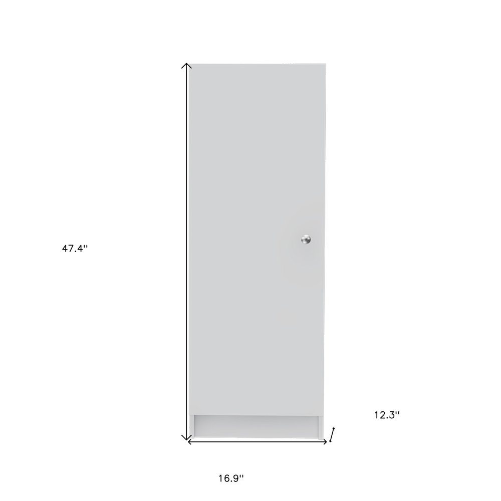 47" White Wood Pantry Or Storage Closet HomeRoots
