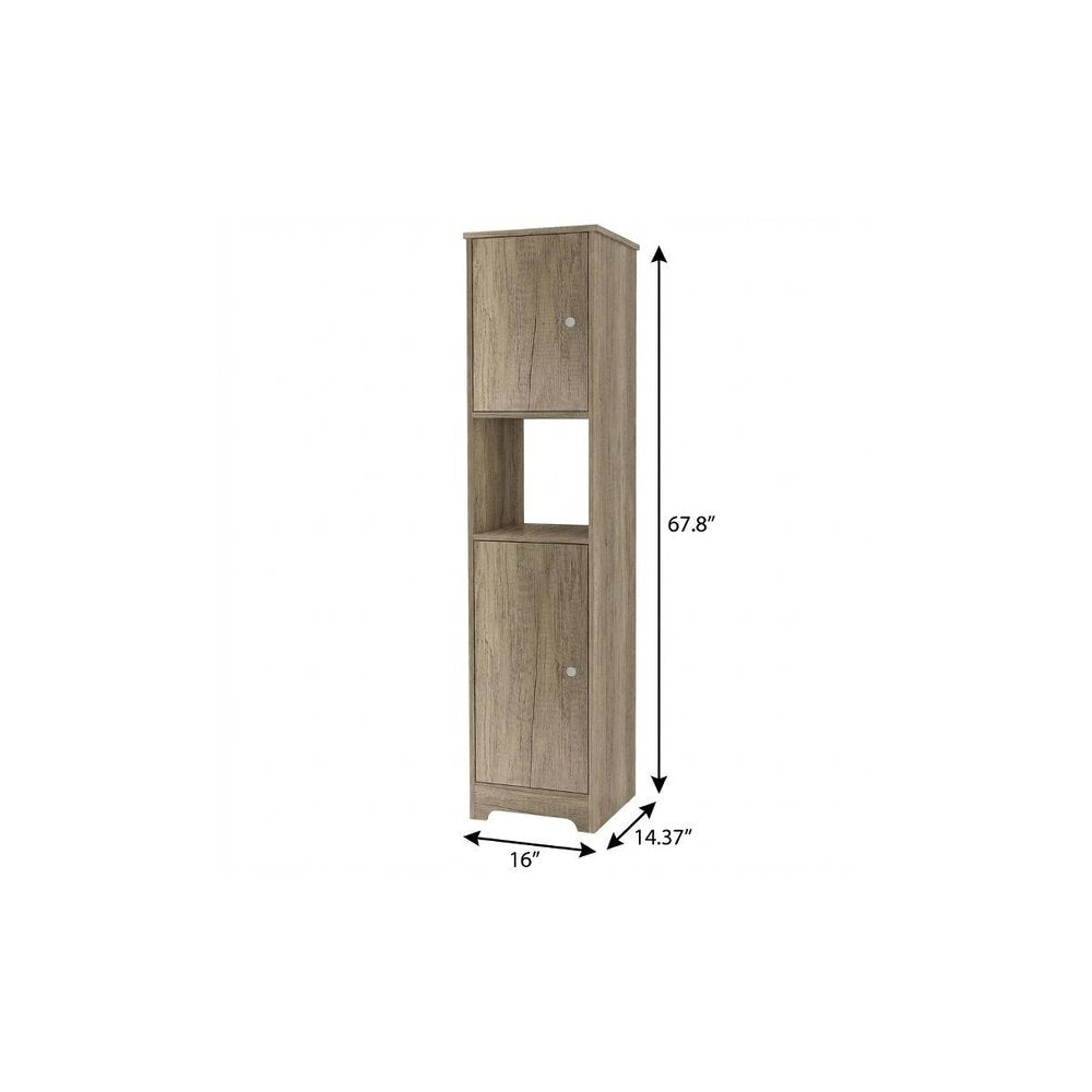16" Natural Wood Accent Cabinet With Two Doors — view 6
