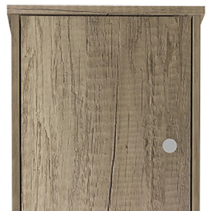 16" Natural Wood Accent Cabinet With Two Doors