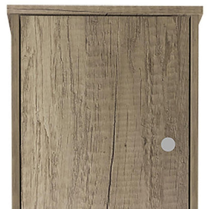 16" Natural Wood Accent Cabinet With Two Doors