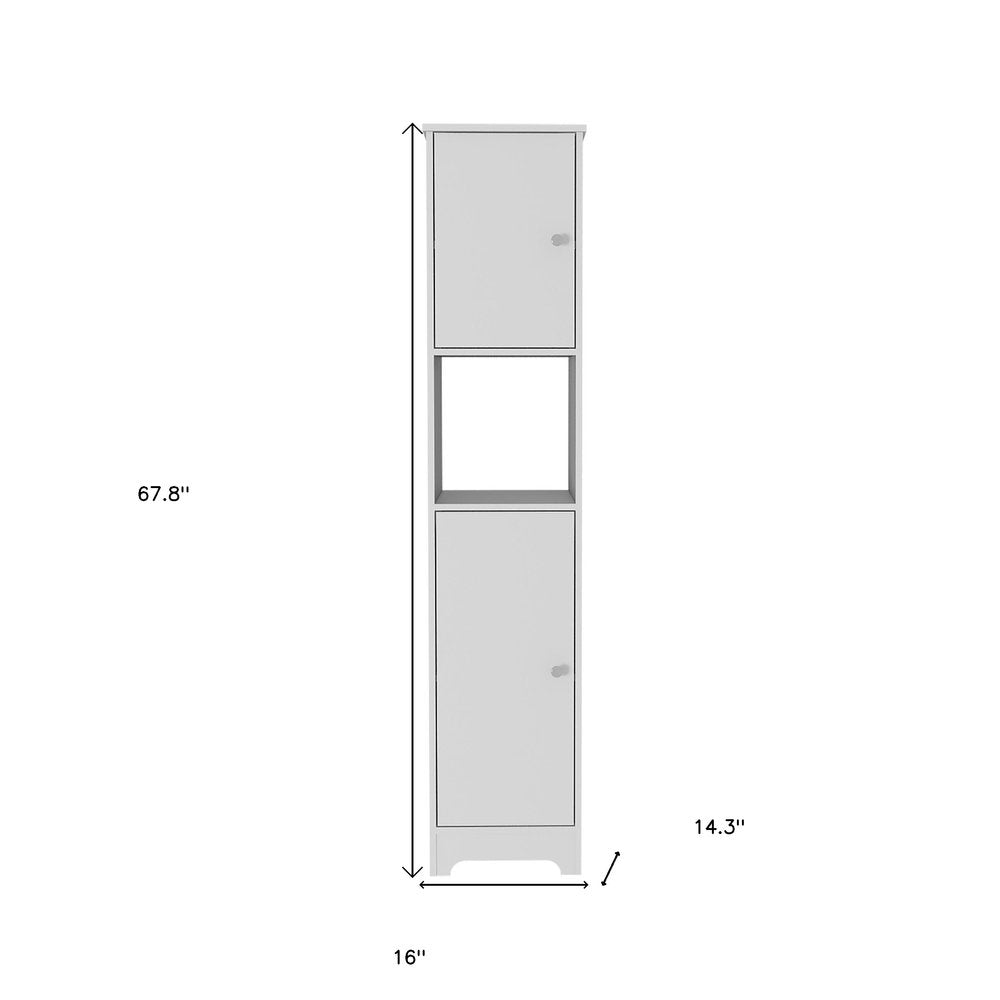 16" White Wood Accent Cabinet With Two Doors — view 4