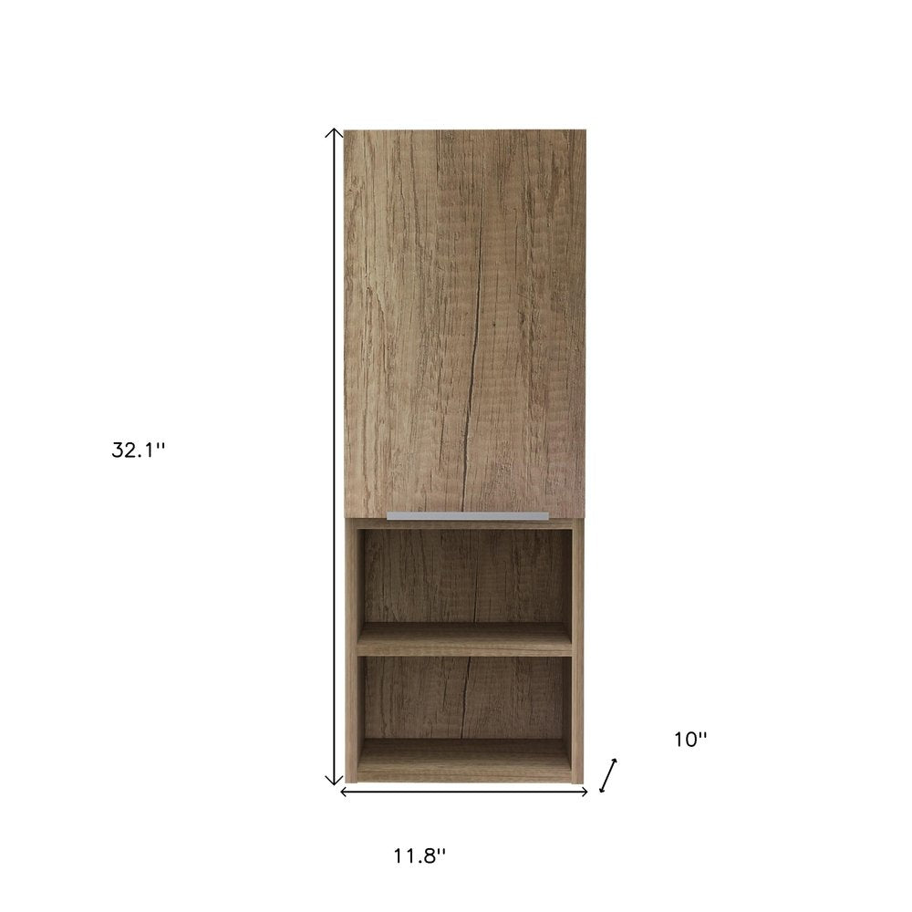 12" Natural Wood Wall Mounted Shaker Style Single Door Medicine Cabinet — view 4