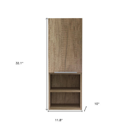 12" Natural Wood Wall Mounted Shaker Style Single Door Medicine Cabinet HomeRoots