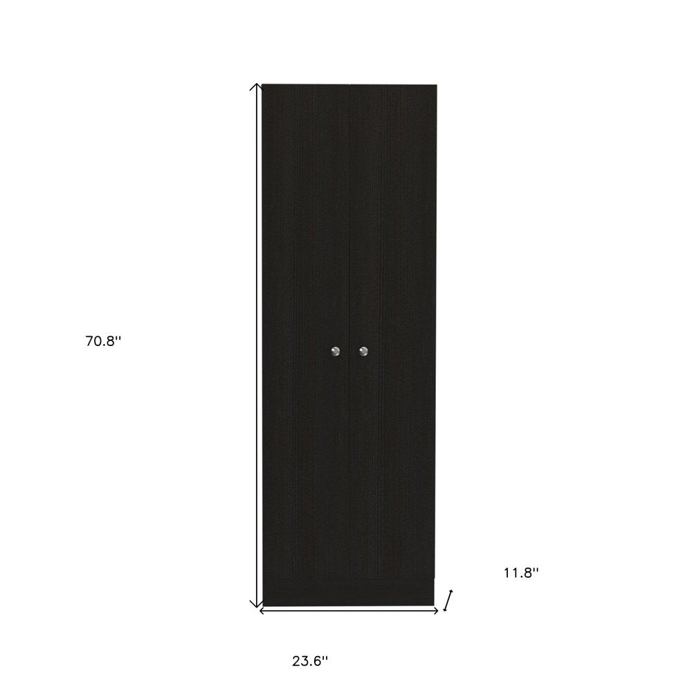71" Black Wood Pantry Or Storage Closet HomeRoots