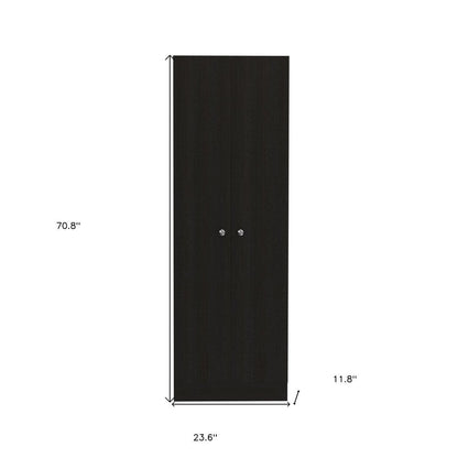 71" Black Wood Pantry Or Storage Closet HomeRoots