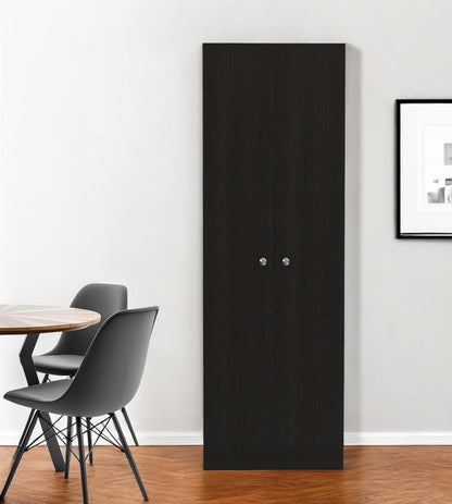71" Black Wood Pantry Or Storage Closet HomeRoots