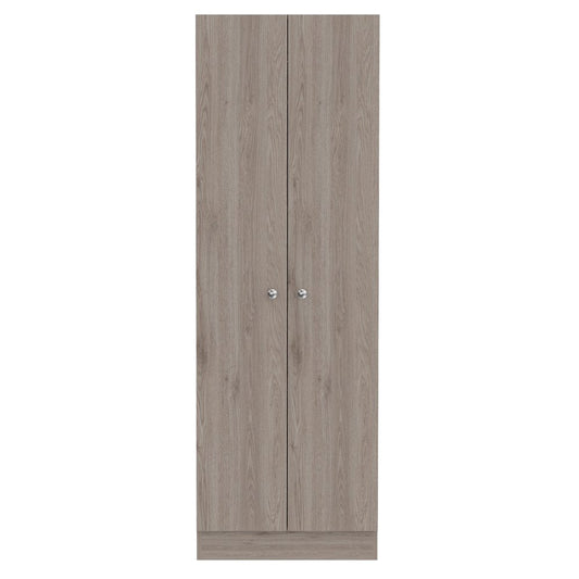 71" Light Gray Wood Two Door Pantry Or Storage Closet HomeRoots