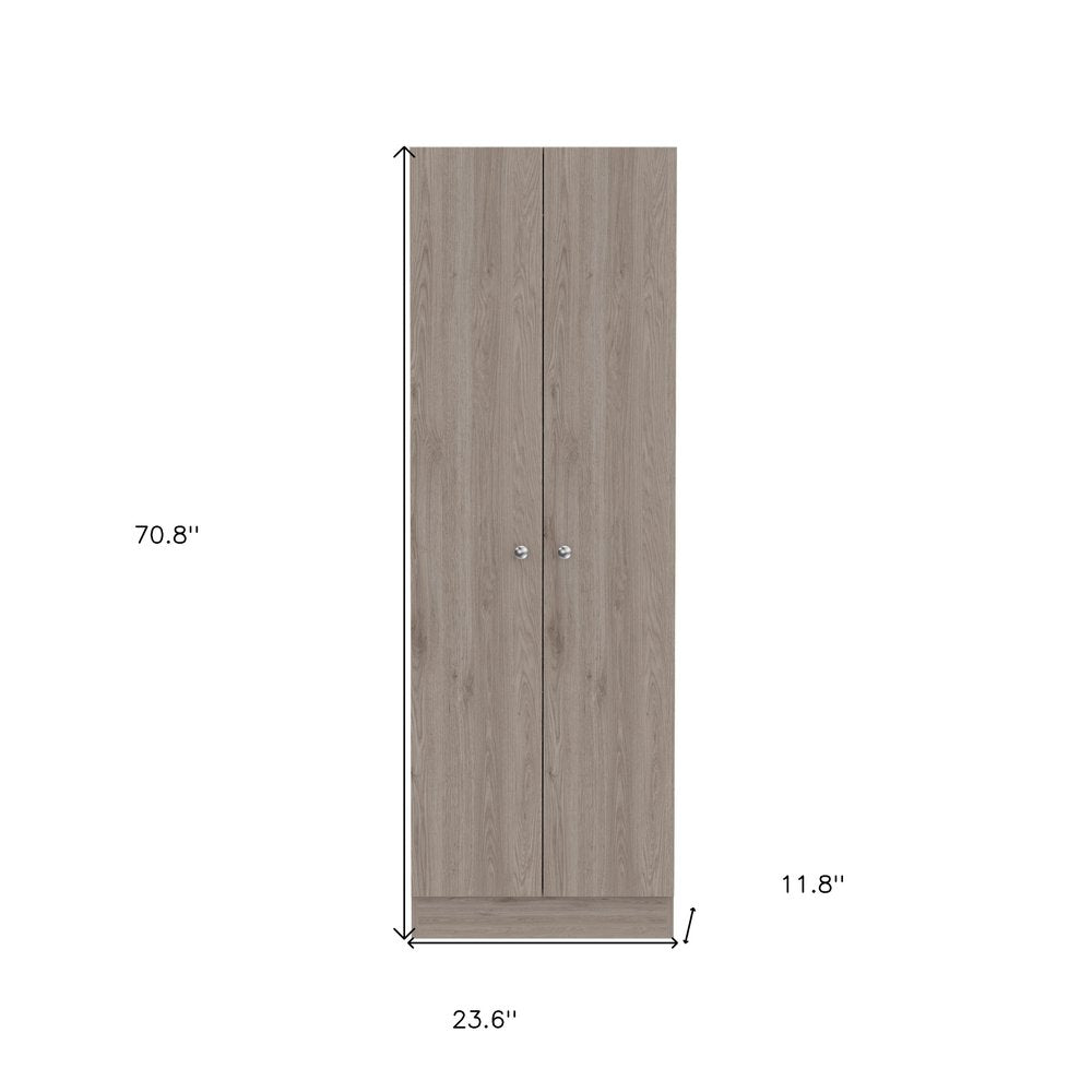 71" Light Gray Wood Pantry Or Storage Closet HomeRoots