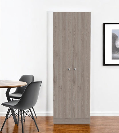 71" Light Gray Wood Pantry Or Storage Closet HomeRoots