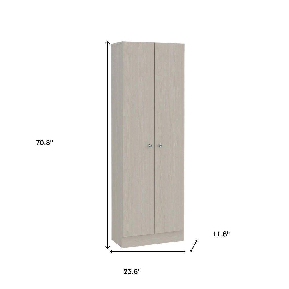 71" Light Gray Wood Pantry Or Storage Closet HomeRoots