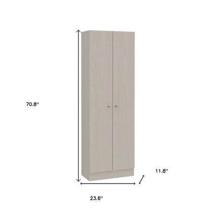 71" Light Gray Wood Pantry Or Storage Closet HomeRoots