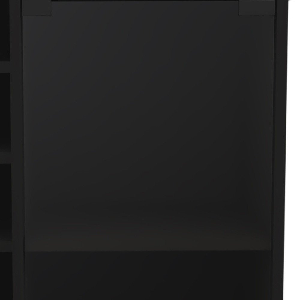 Black Rolling Bar Cart With Wine Storage HomeRoots