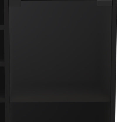 Black Rolling Bar Cart With Wine Storage HomeRoots