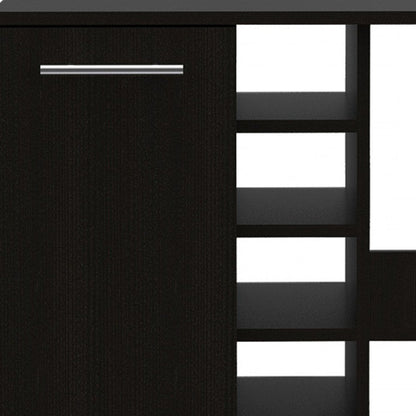 Black Rolling Bar Cart With Wine Storage HomeRoots