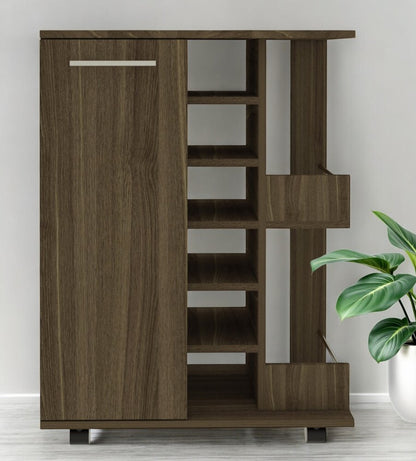 Brown Rolling Bar Cart With Wine Storage HomeRoots