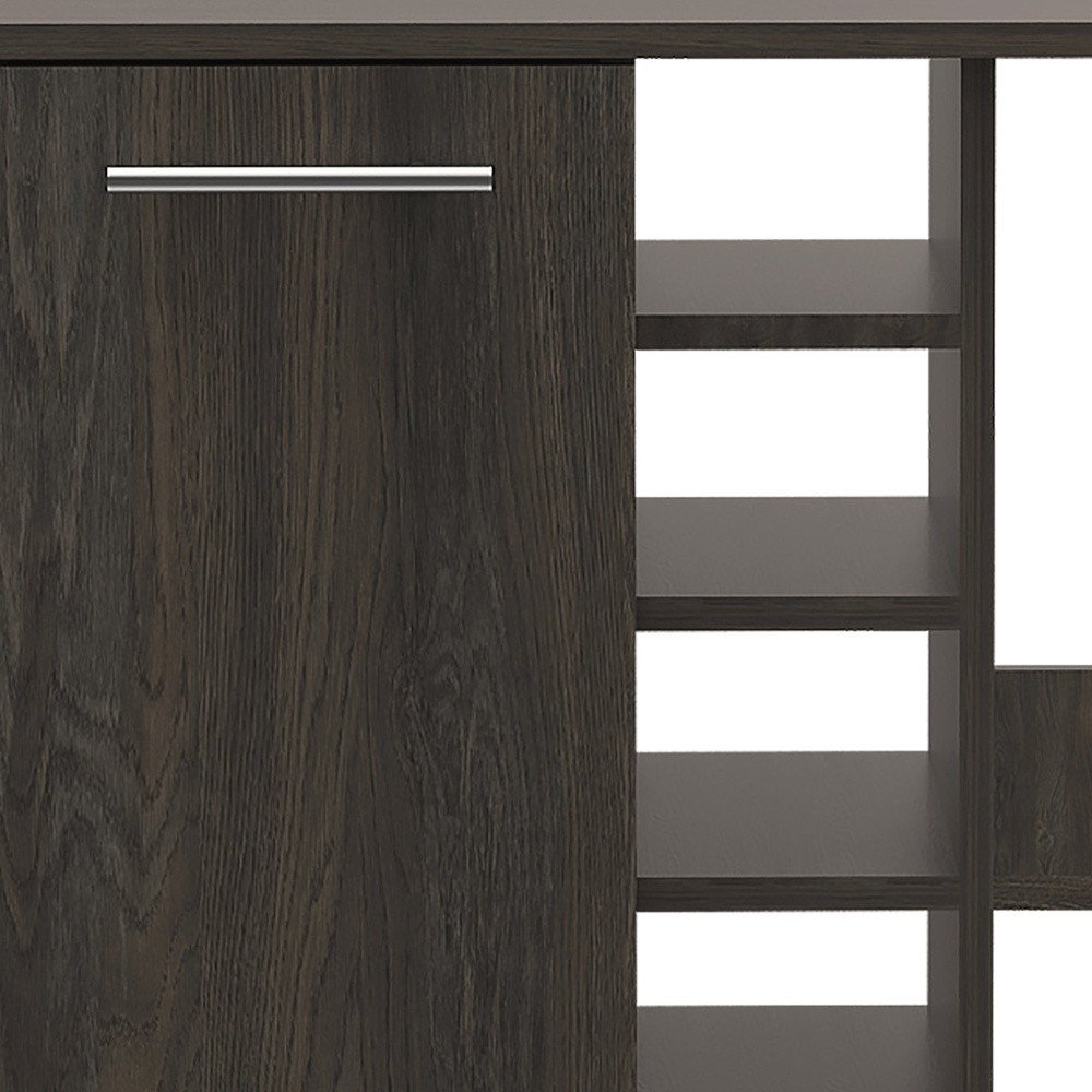 Espresso Rolling Bar Cart With Wine Storage HomeRoots