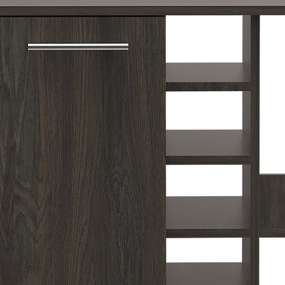 Espresso Rolling Bar Cart With Wine Storage HomeRoots